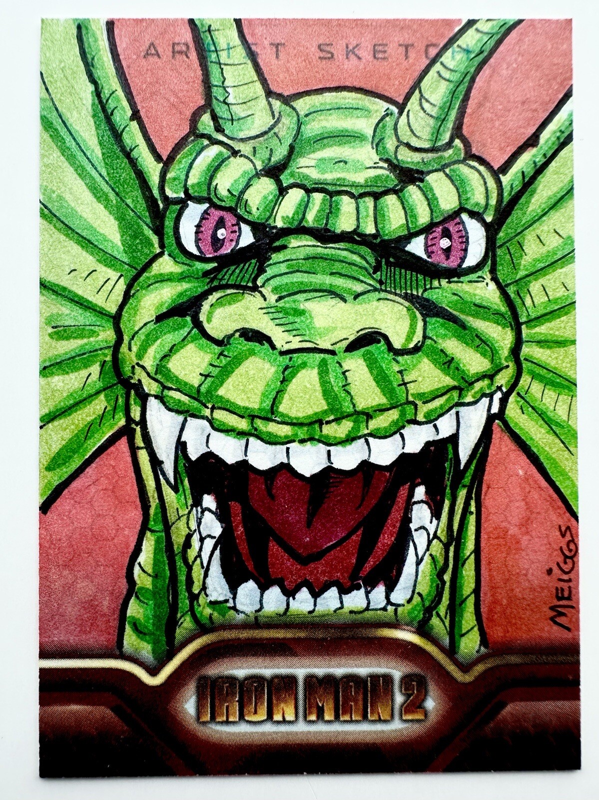 Iron Man 2 Original Art Sketch Card Fin Fan Foom by Bill Meiggs Marvel ...