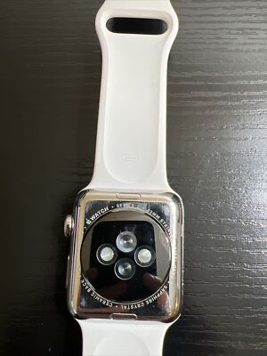 Apple Watch Series 2 42mm Stainless Steel Case White Sport Band