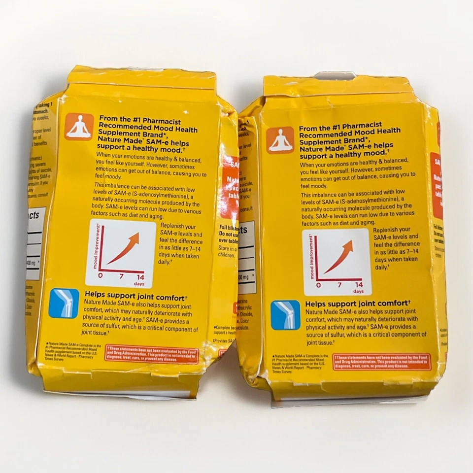 Cajas dañadas - Lote de 2 Sam-e completas hechas en la naturaleza 400 mg 36 comprimidos Foto 2 de 2