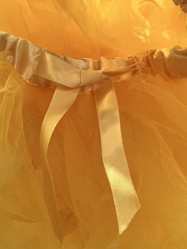 Girls Yellow Tutu Puffy Skirt One Size 22”x10” Costume Princess Play - Picture 3 of 6
