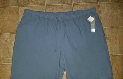 NEW ESSENTIALS WOMEN SZ 26/28 PANTS 28" INSEAM BLUE ELASTIC DRAWSTRING 2168 - Picture 2 of 5