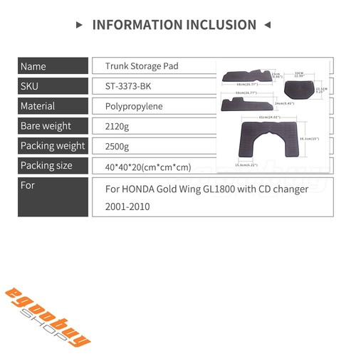 Trunk Saddlebag Pad Carpet For HONDA Gold Wing GL1800 With CD Changer 2001-2010 - Picture 4 of 8