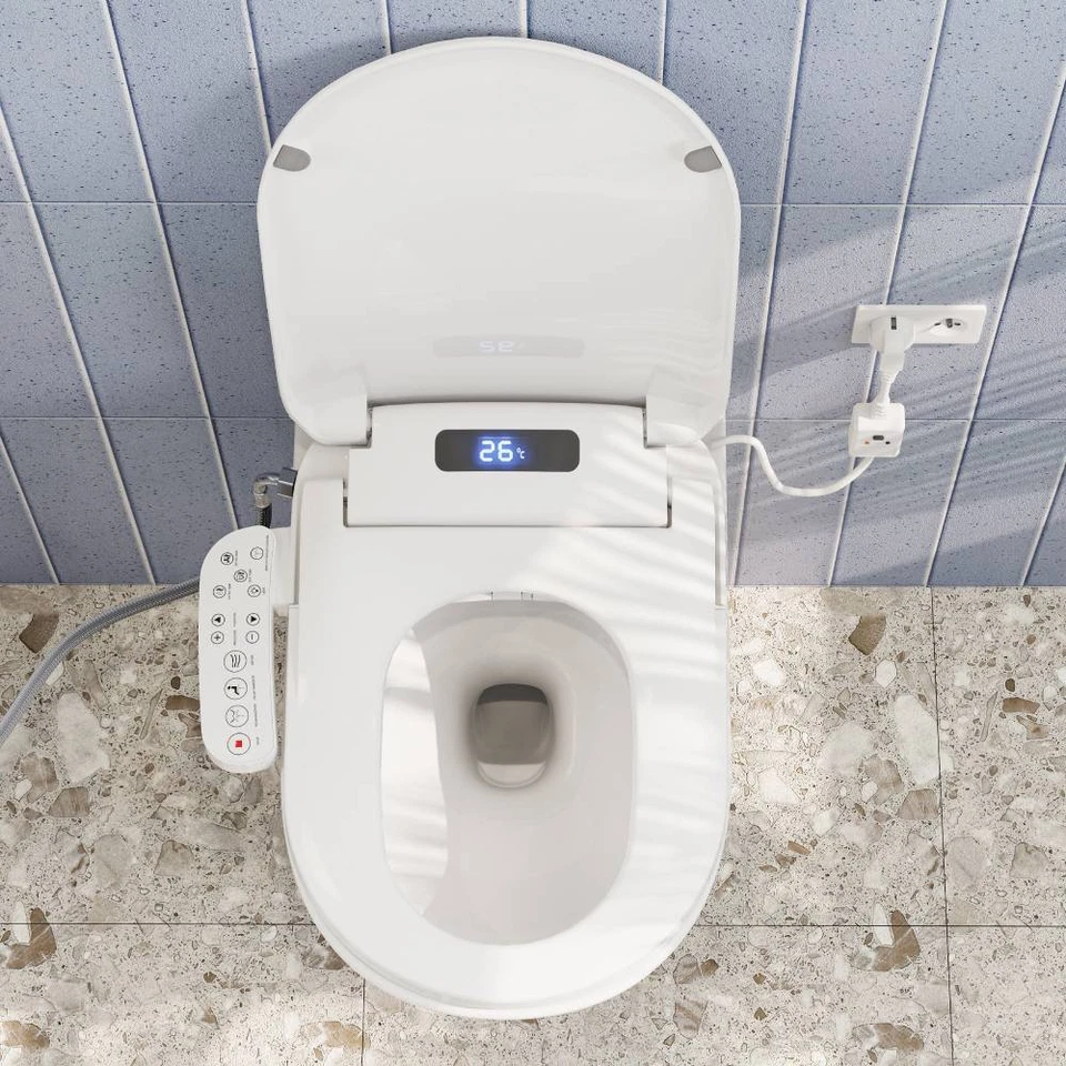 Smart Bidet Sitz Elektrisch Toilettensitz Temperatur- und Wasserdruckregulierung