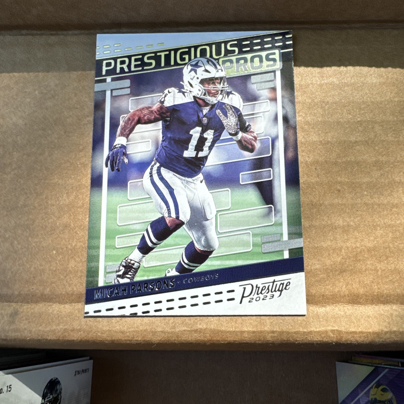 Micah Parsons #PP-12 Football Cards 2023 Panini Prestige Prestigious Pros trading card — raw and PSA graded price guide