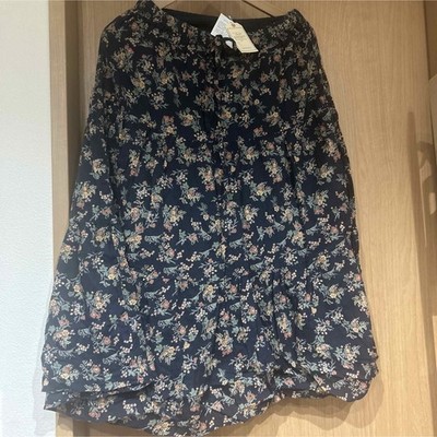 ICHI Floral Flare Long Skirt Lightweight Gauze Cotton Ladies Fashion Japan New