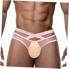 Men's See Through Low Rise Underwear Tan Through Sheer When Wet XX-Large 13pink