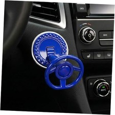Car Joystick Push Start Button Cover, Cool Metal Auto Engine Start Stop Blue