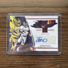 Panini 2023 Chronicles Draft Picks Impeccable Jayden Reed Red Rookie Auto /199