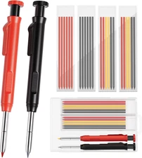Mechanical Carpenter Pencils Set with Sharpener & 26 Refills for Construction, S