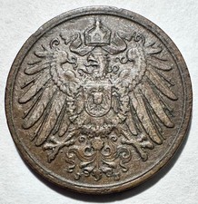 1910-J Germany Empire 2 Pfennig, AU Key Date! Only 568k Minted