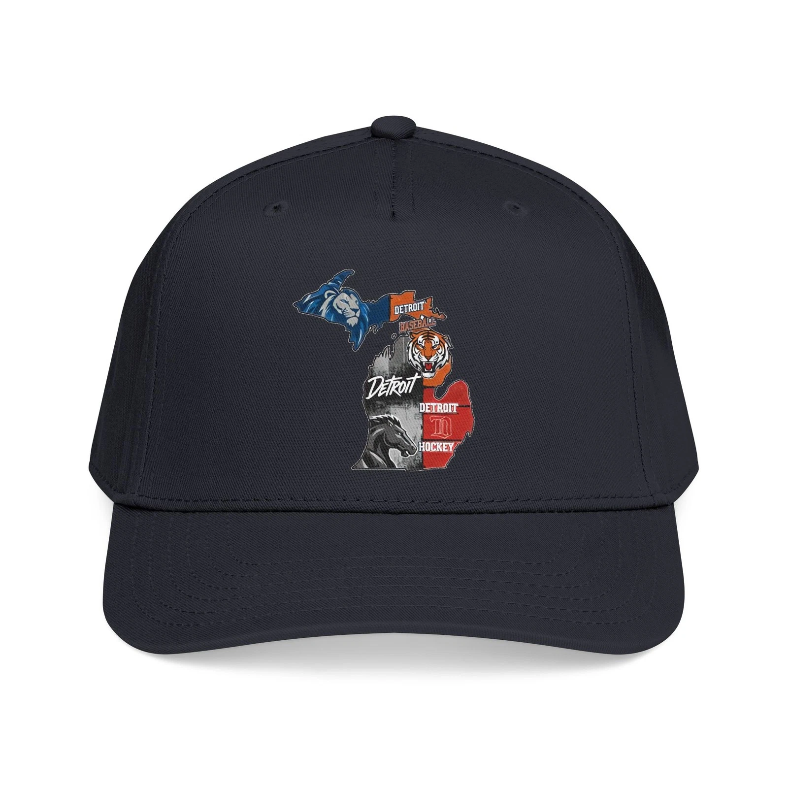 Detroit Sports Fan Baseball Cap Lions Tigers Pistons Red Wings Michigan Sports