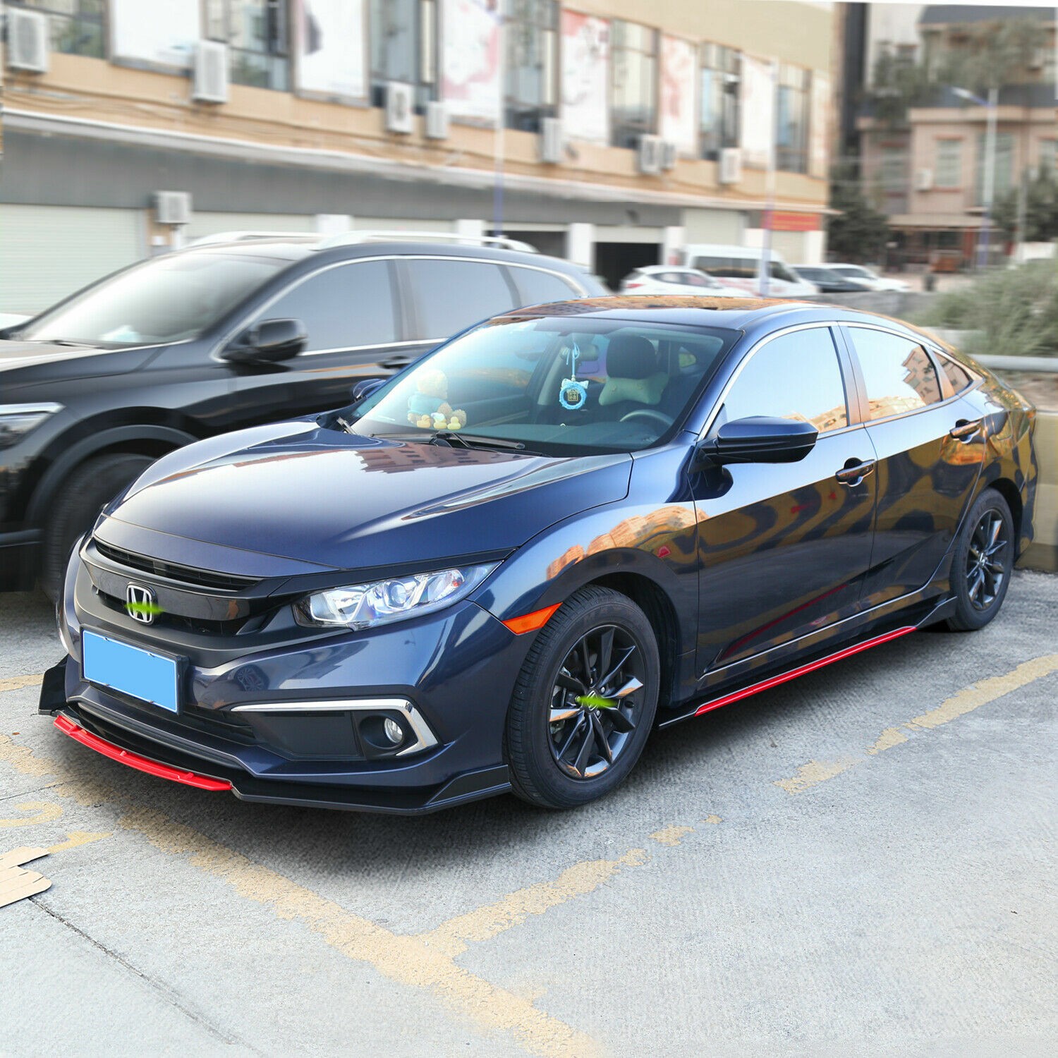 Glossy Black Look 86.6" Side Skirt Extension Spoiler Splitter For bmw 5 Serie