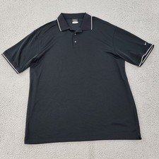 Nike Golf Dri-Fit Polo Mens XL Black Performance Embroidery Shirt