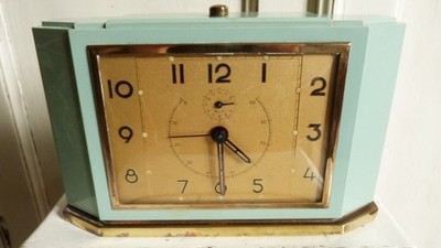 Alter rechteckiger Wecker Japy Minute grün Art Deco nicht funktionsfähig