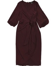 Ralph Lauren Womens Solid Faux Wrap Shift Dress, red, 8