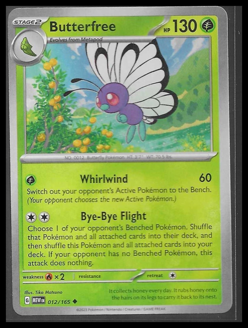 Butterfree 12/165 Scarlet & Violet 151 Uncommon Pokémon TCG 2023