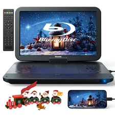 GOnavidio 17.6 Portable Blu Ray DVD Player with 15.4 Large Screen, HDMI in/Ou...