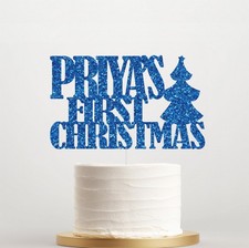 Personalised First Christmas Cake Topper, Winter Baby Cake Decor, Christmas Baby