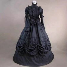Medieval Mourning Victorian Renaissance Gothic Dress Carnival Party Ball Gown