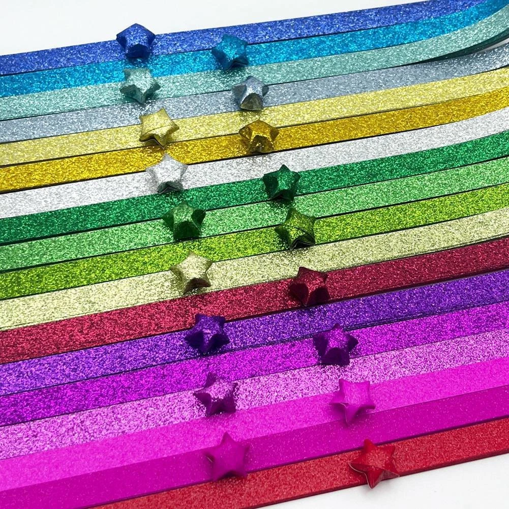520 Sheets Glitter Folding Stars Strips Stars Decoration Folding for7553