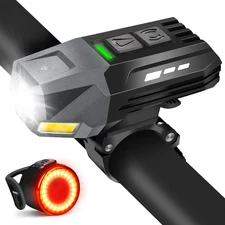 Bike Light Set, Rechargeable Bicycle Lights for Night Riding Front and Rear, Pow