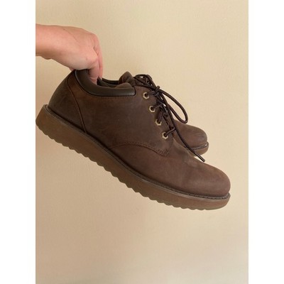 L.L. Bean Men's Brown Size 10 Medium Stonington Oxford Shoes, Plain Toe
