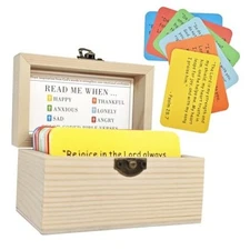 Bible Verse Cards Wooden Box Read Me When... 90 pcs NIV 90 Pcs & Wooden Box