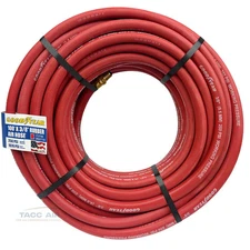 Goodyear 100' x 3/8" Rubber Air Hose 250 PSI USA Made 1/4" NPT Compressor Hose