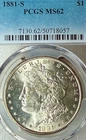 1881-S MS62 Wonderful Surfaces PCGS San Francisco Mint Morgan Silver Dollar