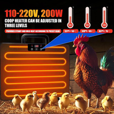 Smart Chicken Coop Heater, 200W Radiant Heat Panel with Adjustable Temp, Chicken