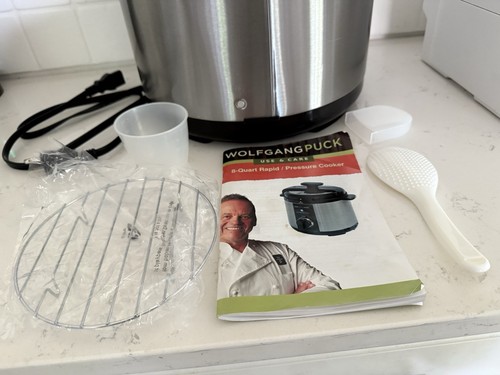 Blue Wolfgang Puck 8 Quart Rapid Pressure Cooker Silver Black Model #BPCRM800 - Picture 7 of 12