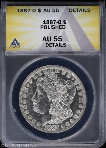 1887-O $1 Morgan Silver Dollar ANACS AU 55 Details