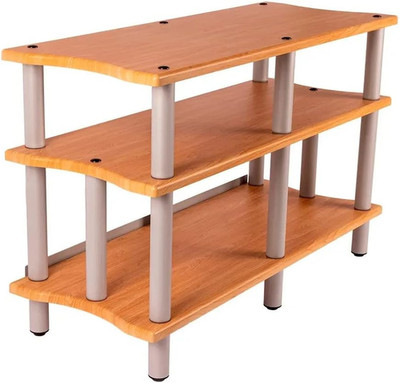Monolith 3-Tier AV Stand - Heavy Duty, 300 Lbs Capacity, Maple Finish, 47.2'' Wid