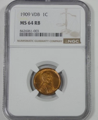 1909 VDB Lincoln/Wheat Ears reverse Cent CERTIFIED NGC MS 64 RED BROWN 1c