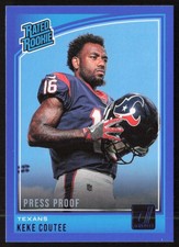 2018 Donruss Press Proof Blue Keke Coutee #326 Rookie Houston Texans