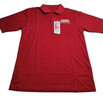 NEW Threads Uniform Company HEB Red Short Sleeve Polo Shirt Small NWT