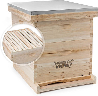 Beehive 20 Frame Complete Box Kit (10 Deep and 10 Medium) with Metal Roof for La