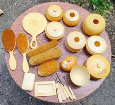Lot 22 Vintage French Ivory Celluloid Vanity Dresser Set Brush Mirror  More  