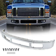 Front Bumper For 2008-2010 Ford F-250 Super Duty F-350 Super Duty Chrome Steel