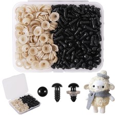 Vanblue Safety Eyes 260PCS 6mm Plastic Black Craft Eyes with Washers Teddy Be...