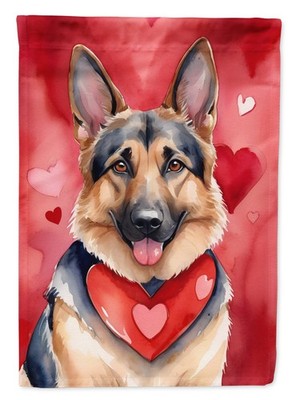 Caroline's Treasures German Shepherd My Valentine Garden Flag DAC5348GF