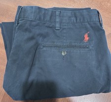 Vintage Polo Ralph Lauren Chino Pants 38x30 Navy Blue Red Pony Baggy