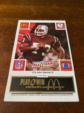 1986 McDonald's Play & Win John Hannah Black Tab - FREE SHIPPING
