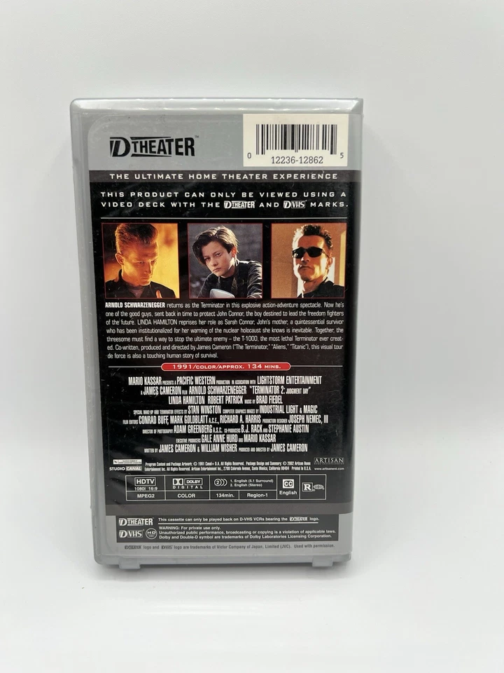Terminator 2 Judgment Day VHS DVHS D-VHS D-Theater High Definition - Image 2 of 3