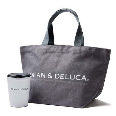 DEAN & DELUCA Tote Bag S Grau & Becher Set | Stylisches Geschenk für Sie...