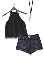 Completo moda donna taglia M con Zara Top taglia M, Zara shorts taglia 40