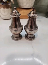 Antique 1950's Vintage IANTHE Silver Plated Salt & Pepper Shakers Cruets