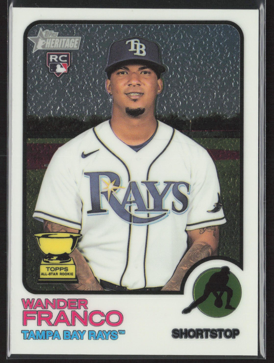 2022 Topps Heritage #347 Wander Franco Chrome #/999 Rookie RC