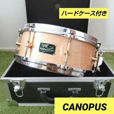 Canopus M1455 TheMaple Snare Drum 14x5.5 with Hard Case and Tuning Key
