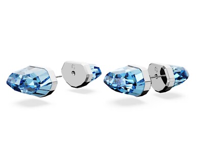 Swarovski Lucent Stud Earrings blue silver tone brand new genuine  